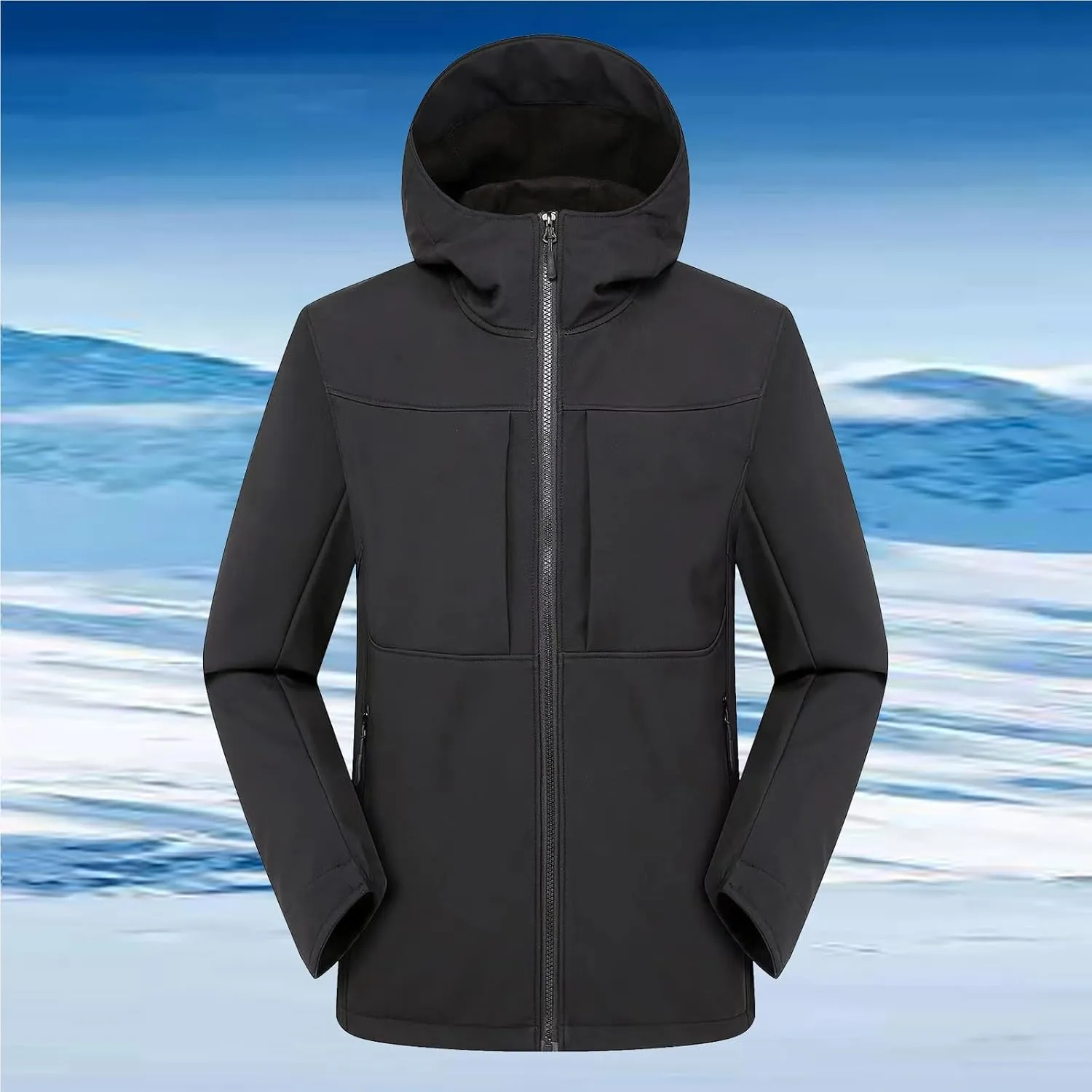 2024 Fashion Drawstring Windproof Causal Winter Outdoor Waterproof Long Sleeve Zipper Classic Solid Hooded Jacket