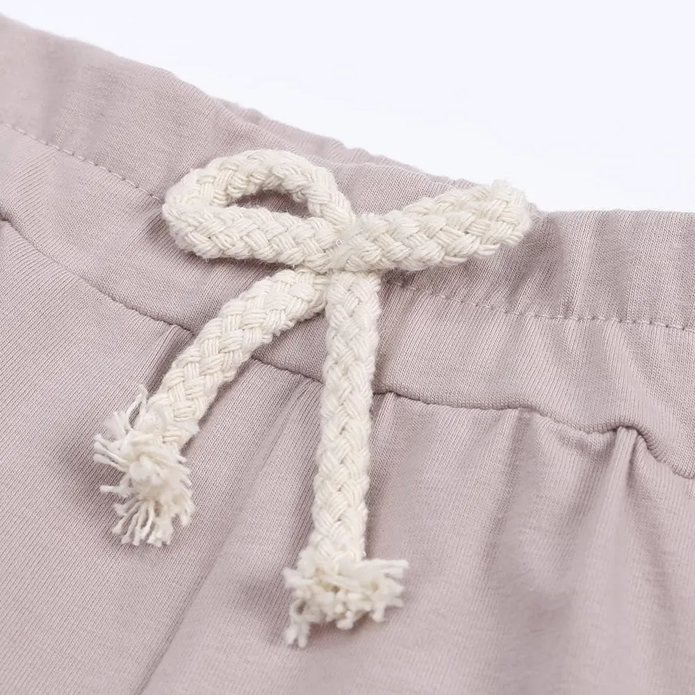 3-Pack Little Boys Girls Shorts with Drawstring and Pockets Toddler Kids Summer Solid Cotton Bottoms