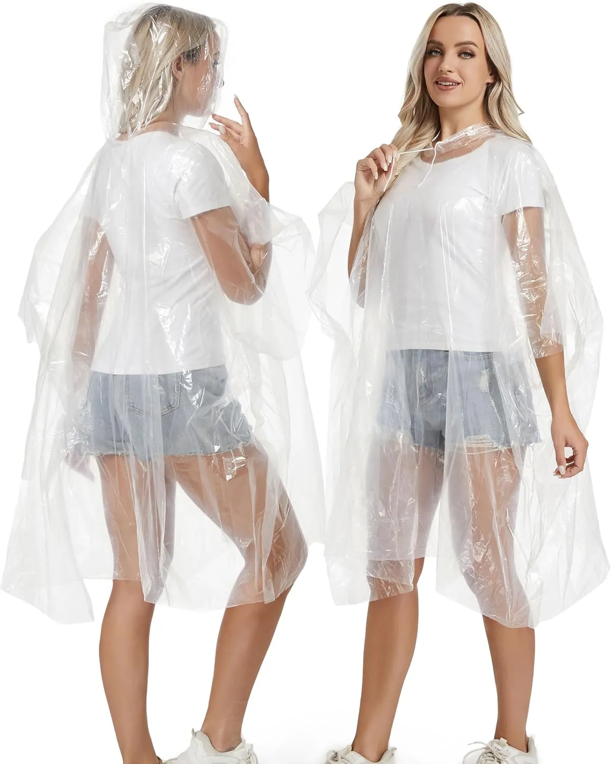 6/12 Pack Disposable Rain Ponchos Family Pack for Adults - Emergency Rain Ponchos for Women and Men