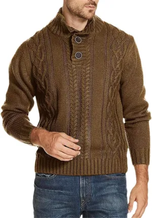 Adhdyuud Mens Casual Shawl Collar Cardigan Sweaters Button Down Cable Knitted Knitwear Sweaters