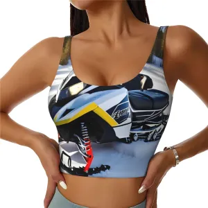 Advanced Snowmobile Women's Sexy Sports Vest Sleeveless Athletic Gym T-Shirts Vest U-Shaped Back Quick Dry Top