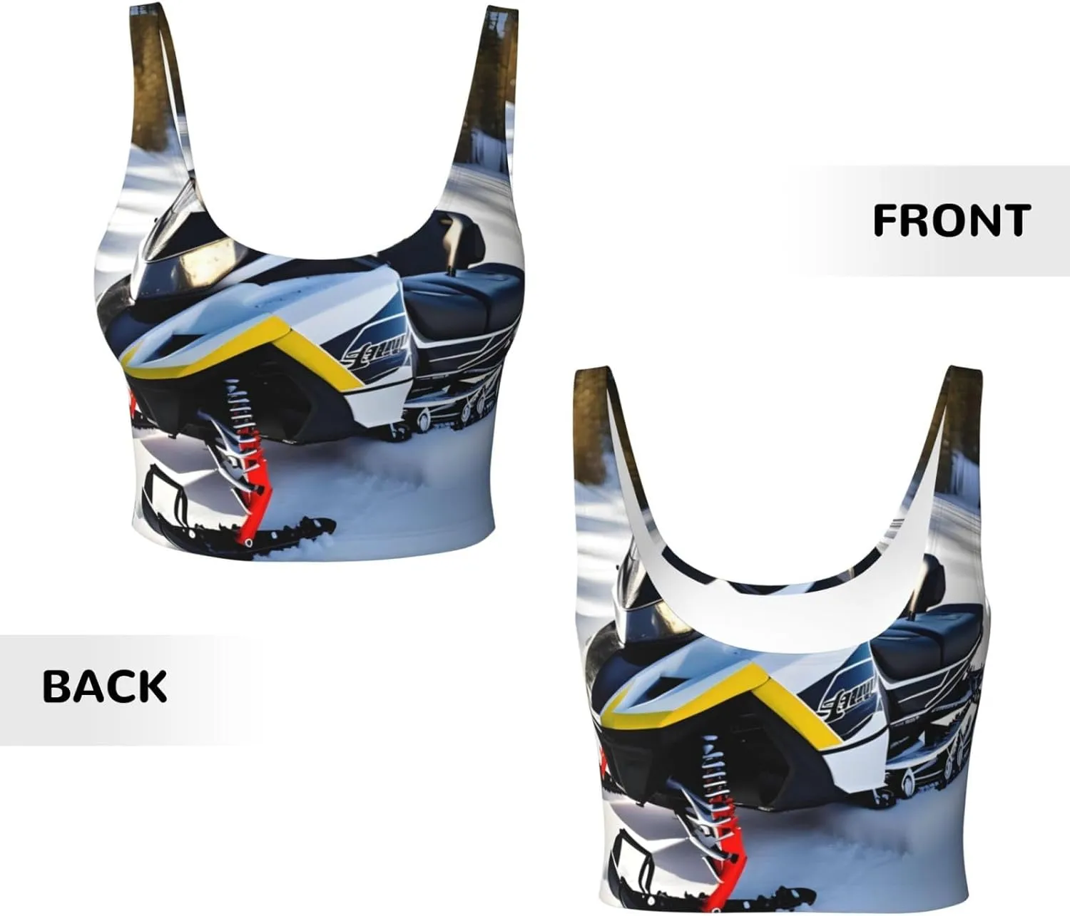 Advanced Snowmobile Women's Sexy Sports Vest Sleeveless Athletic Gym T-Shirts Vest U-Shaped Back Quick Dry Top