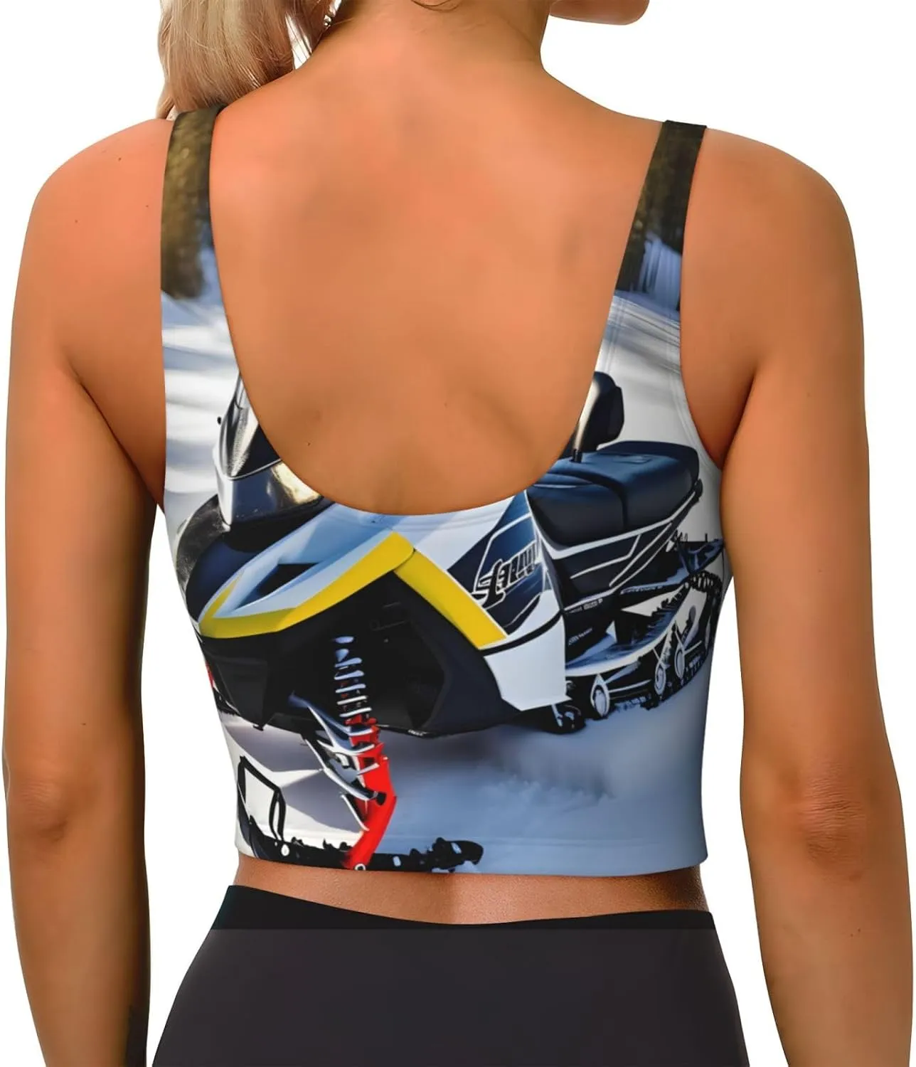 Advanced Snowmobile Women's Sexy Sports Vest Sleeveless Athletic Gym T-Shirts Vest U-Shaped Back Quick Dry Top