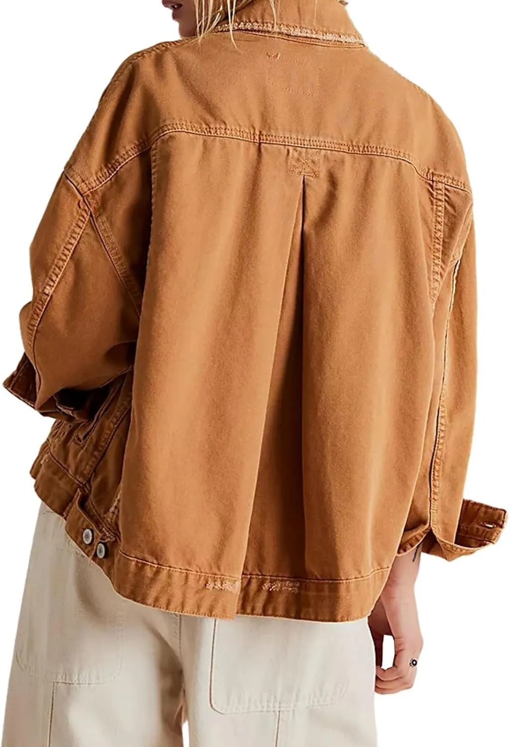 ALSOGO Women's Denim Jackets Button Up Long Sleeve Trendy Trucker Jackets Classic Jean Coats 2023 New