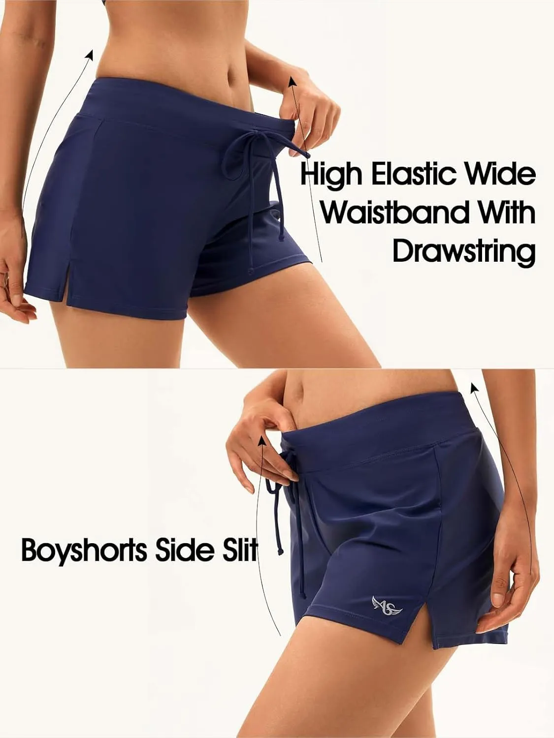 Angel season Swim Shorts Women High Waisted Bikini Bottom Tummy Control Bathing Suits Swimsuit Board Shorts with Liner