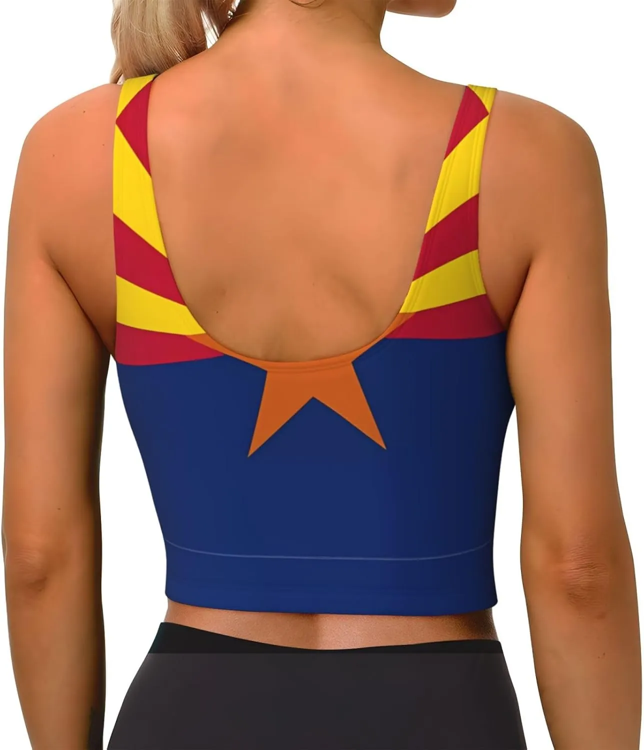Arizona Flag Women's Sexy Sports Vest Sleeveless Athletic Gym T-Shirts Vest U-Shaped Back Quick Dry Top