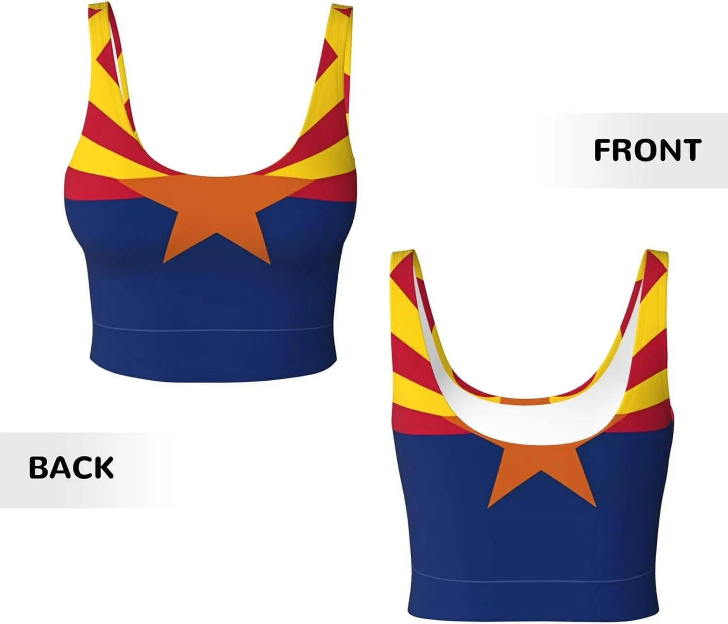 Arizona Flag Women's Sexy Sports Vest Sleeveless Athletic Gym T-Shirts Vest U-Shaped Back Quick Dry Top