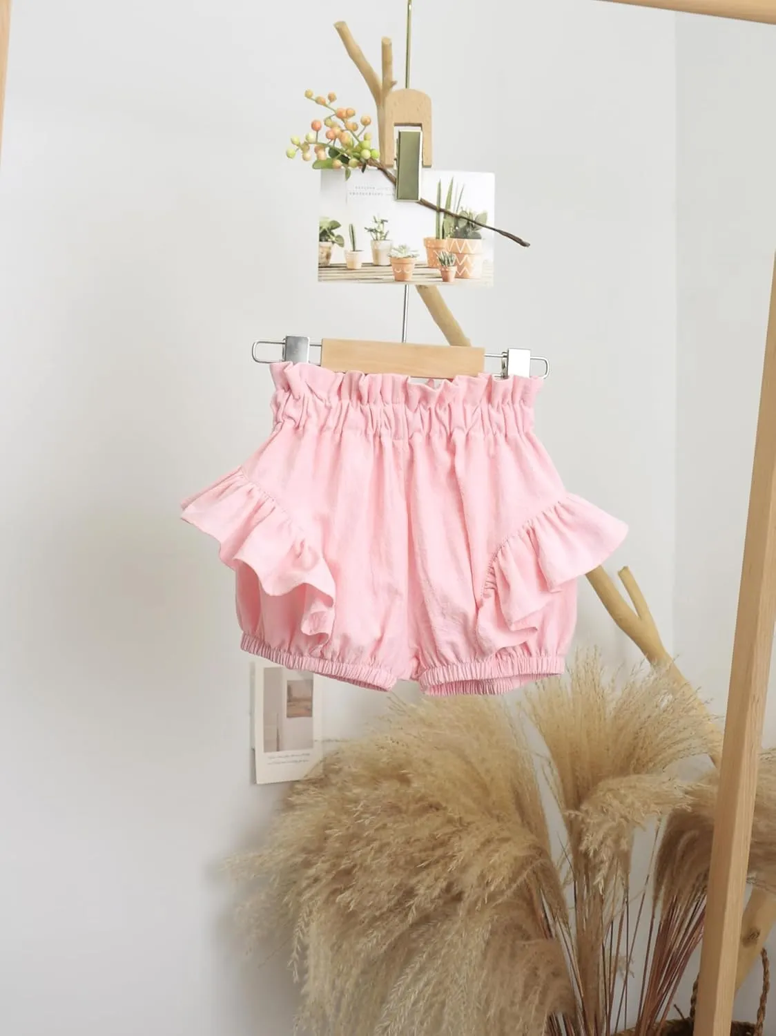 Baby Girls Ruffle Shorts Toddler Diaper Covers Little Girls Bottoms Bloomers Cotton Pants 3 Months-6T