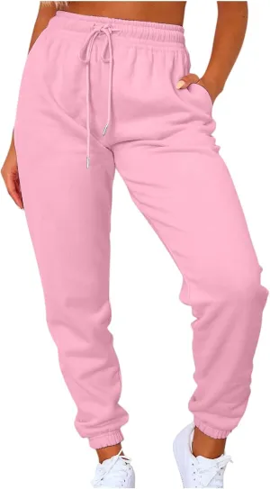 Baggy Sweatpants for Women Girls Teen Plus Size Athletic Joggers Fleece Cargo Pants Drawstring Bottoms Lounge