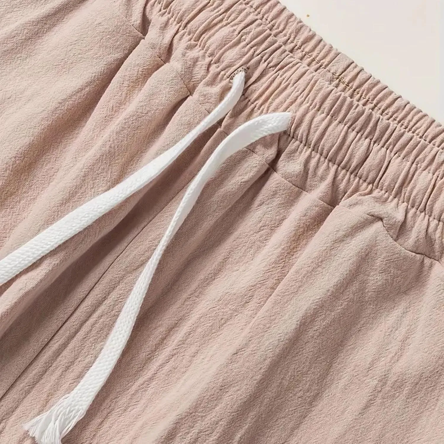 Beach Pants for Men Casual Loose Fit Elastic Waist Drawstring Straight-Legs Summer Yoga Trousers Breathable Fashion 2025