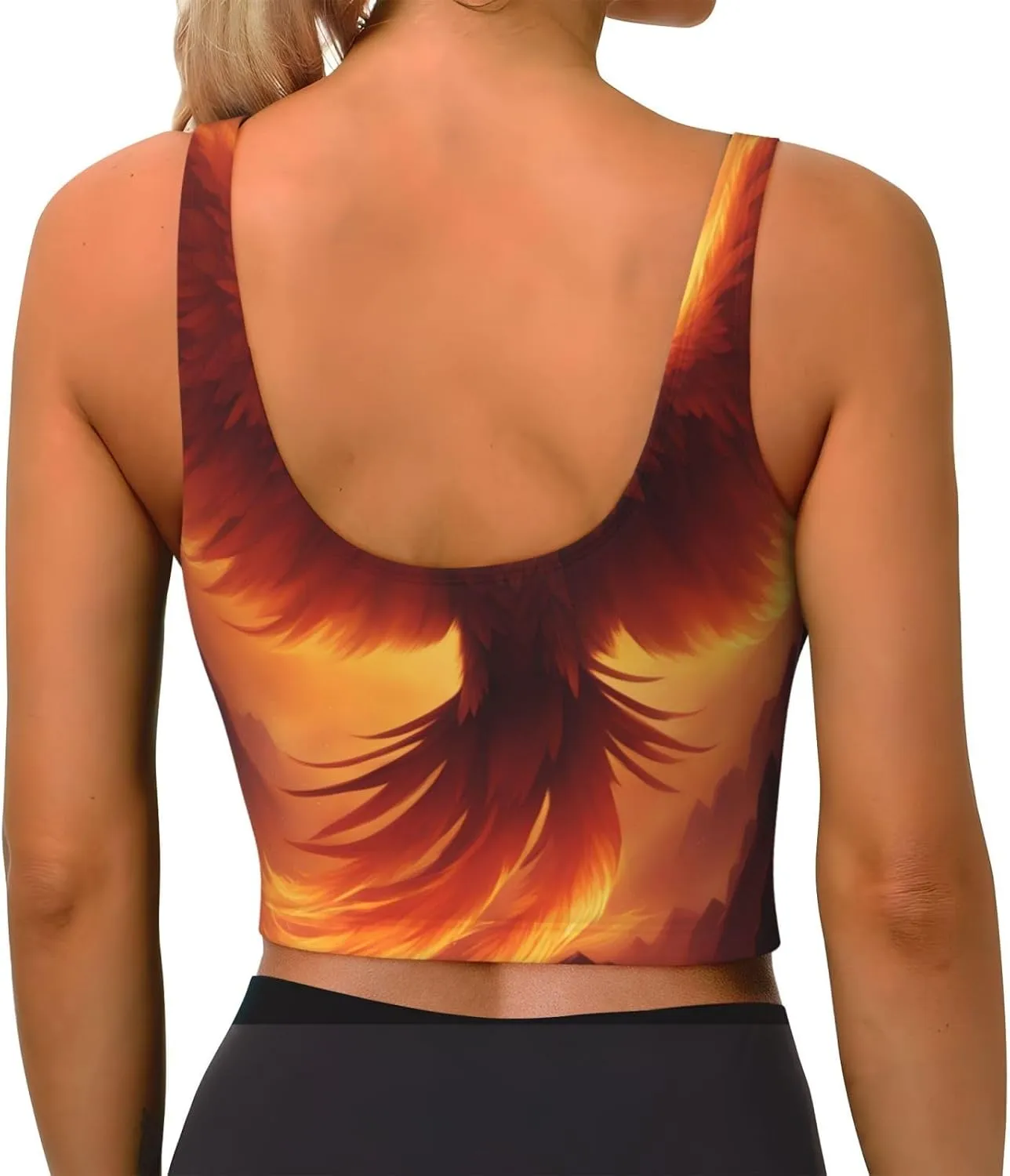 Beautiful Phoenix Women's Sexy Sports Vest Sleeveless Athletic Gym T-Shirts Vest U-Shaped Back Quick Dry Top
