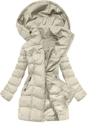 Borniu Women Winter Down Puffer Coat Warm Hooded Down Jacket Quilted Thicken Puffer Jacket Outerwear with Pockets