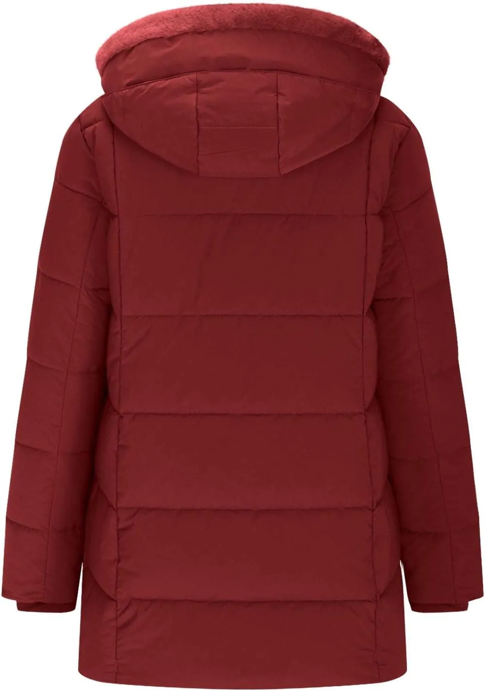 Borniu Women's Warm Winter Puffer Coat Thicken Fleece Lined Down Jacket Quilted Puffer Jacket Hooded Outerwear