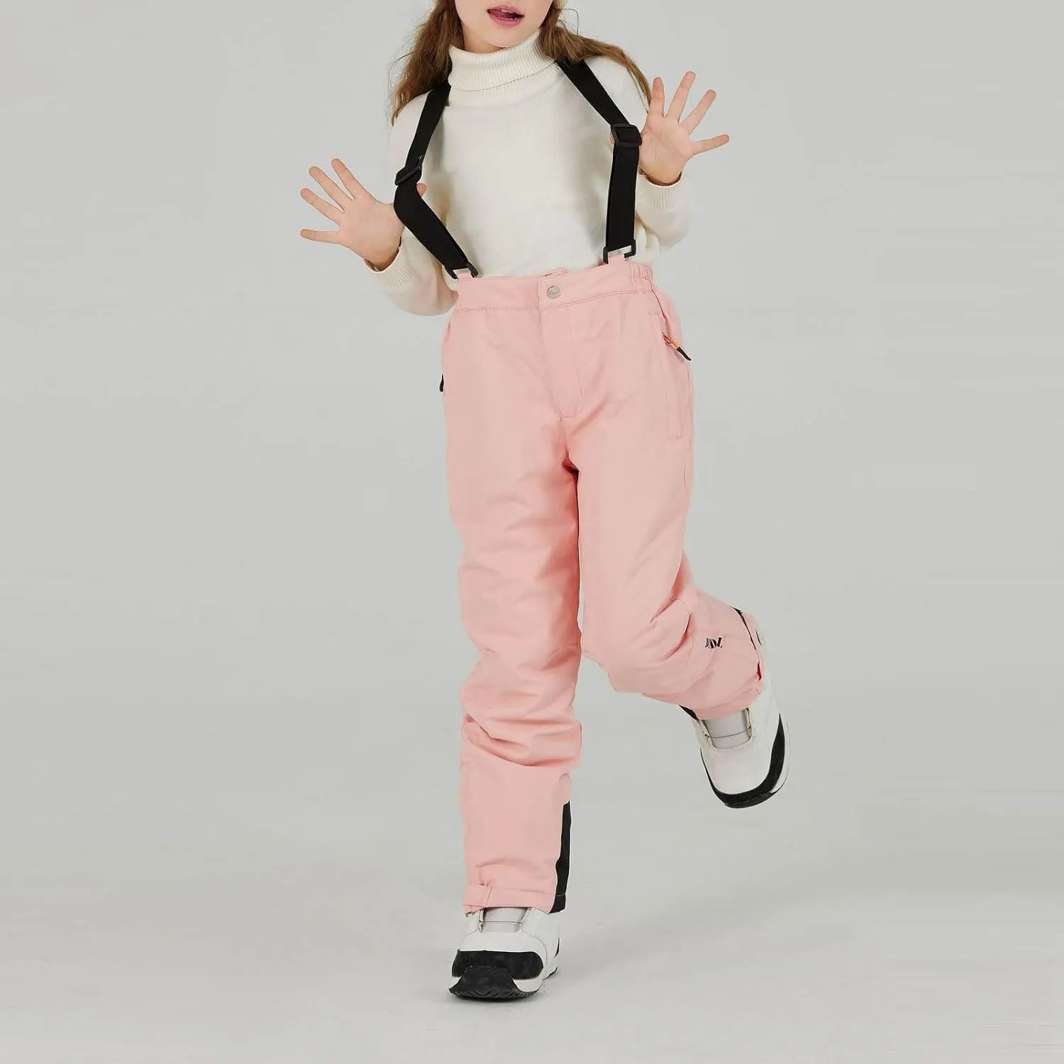 Boy's Girls Waterproof Windproof Ski Bibs Warm Snow Pants Snowboarding Overall Insulated Outdoor Jumpsuit