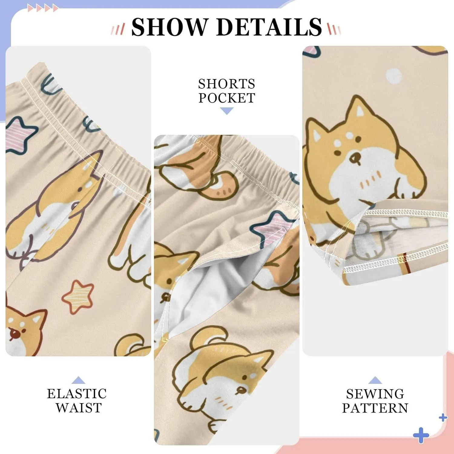 Boys' Pants Aniaml Shiba Inu Dog Star Long Bottoms Jogger Pants Elastic Waist Trousers with Pockets S-XL