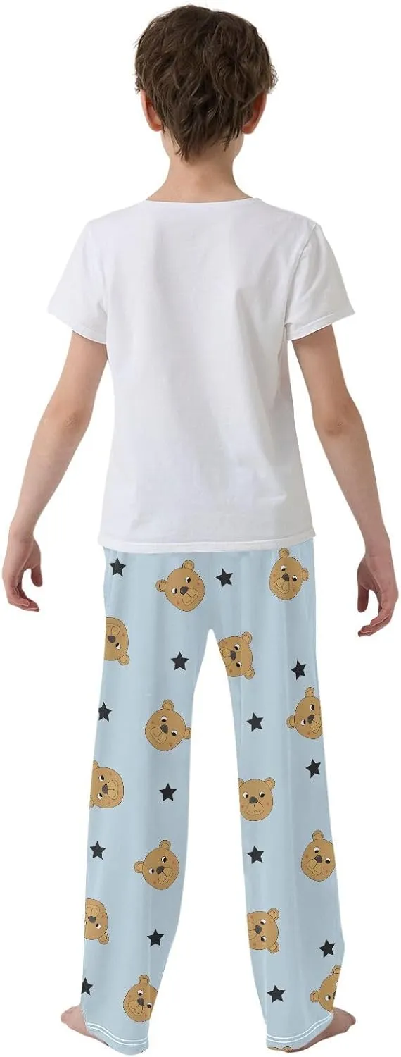 Boys' Pants Brown Bear Black Star Blue Long Bottoms Jogger Pants Elastic Waist Trousers with Pockets S-XL