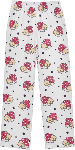 Boys' Pants Cartoon Red Mushroom Star Long Bottoms Jogger Pants Elastic Waist Trousers with Pockets S-XL