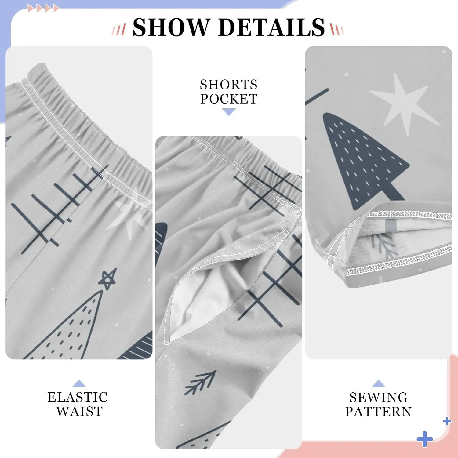 Boys' Pants Christmas New Year Tree Star Long Bottoms Jogger Pants Elastic Waist Trousers with Pockets S-XL