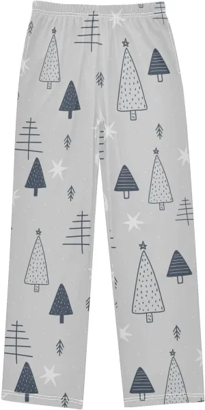 Boys' Pants Christmas New Year Tree Star Long Bottoms Jogger Pants Elastic Waist Trousers with Pockets S-XL