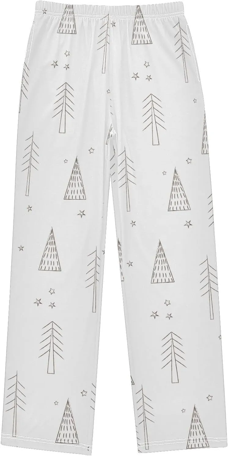 Boys' Pants Christmas Trees Stars Long Bottoms Jogger Pants Elastic Waist Trousers with Pockets S-XL