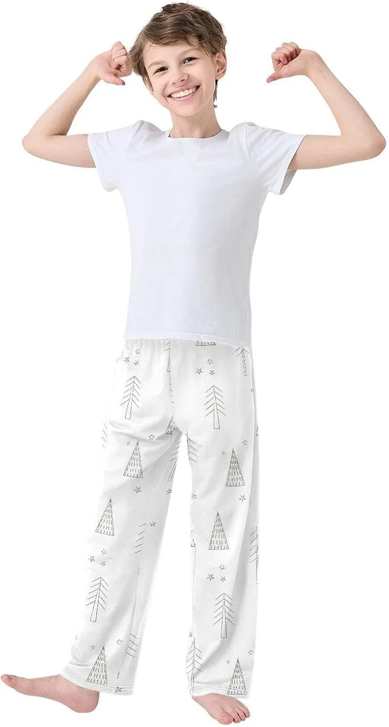 Boys' Pants Christmas Trees Stars Long Bottoms Jogger Pants Elastic Waist Trousers with Pockets S-XL
