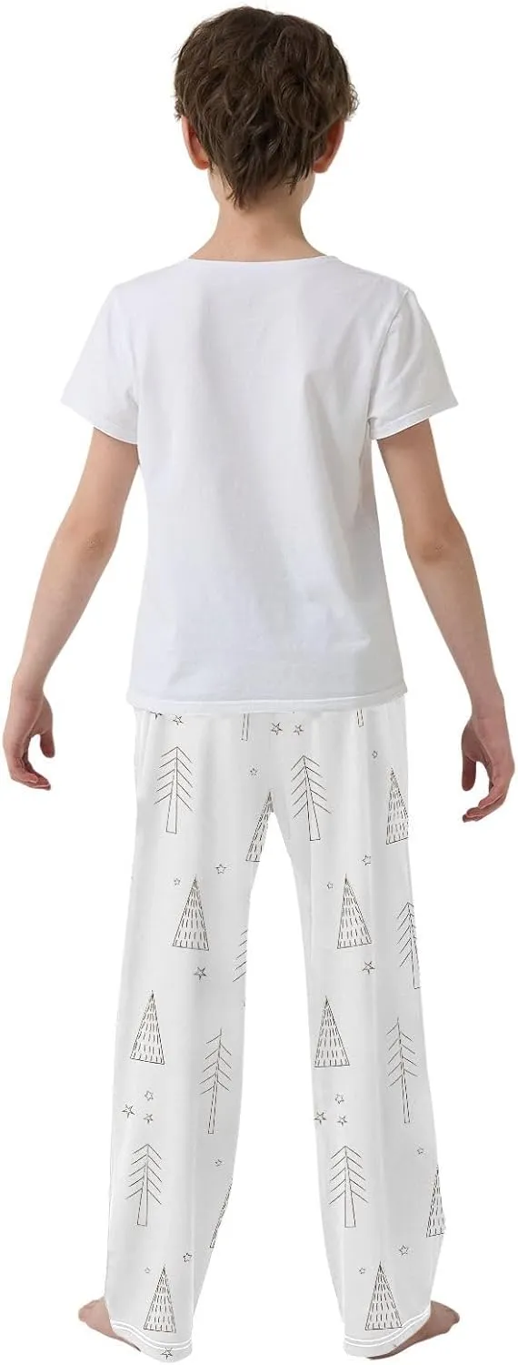Boys' Pants Christmas Trees Stars Long Bottoms Jogger Pants Elastic Waist Trousers with Pockets S-XL