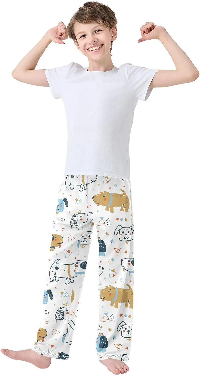 Boys' Pants Cute Dogs Puppy Stars Long Bottoms Jogger Pants Elastic Waist Trousers with Pockets S-XL