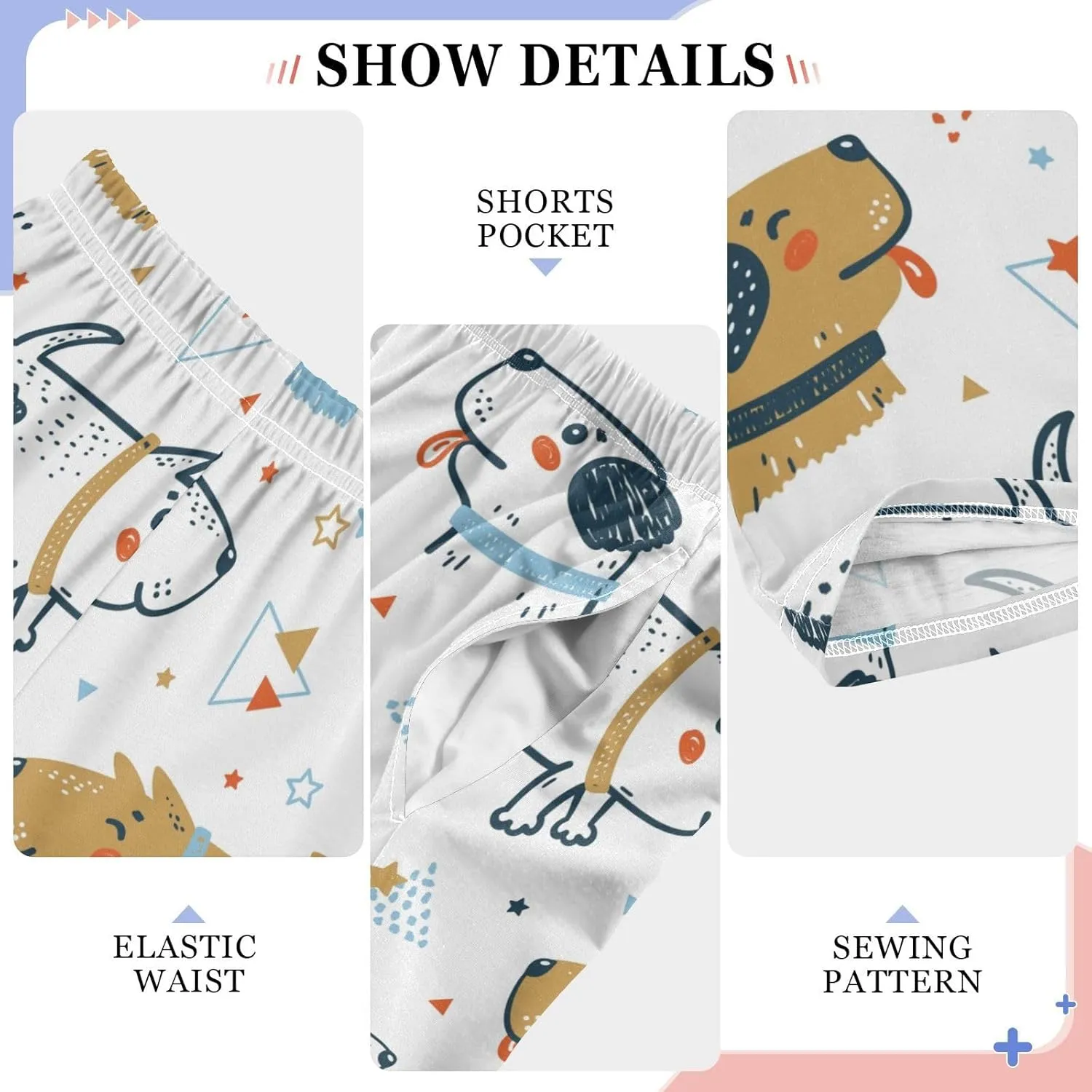 Boys' Pants Cute Dogs Puppy Stars Long Bottoms Jogger Pants Elastic Waist Trousers with Pockets S-XL