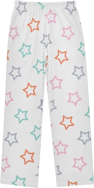 Boys' Pants Doodle Colorful Outline Stars Long Bottoms Jogger Pants Elastic Waist Trousers with Pockets S-XL