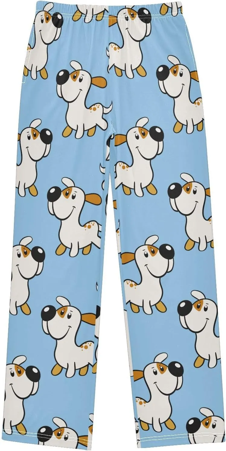 Boys' Pants Funny Dog Stars Blue Long Bottoms Jogger Pants Elastic Waist Trousers with Pockets S-XL