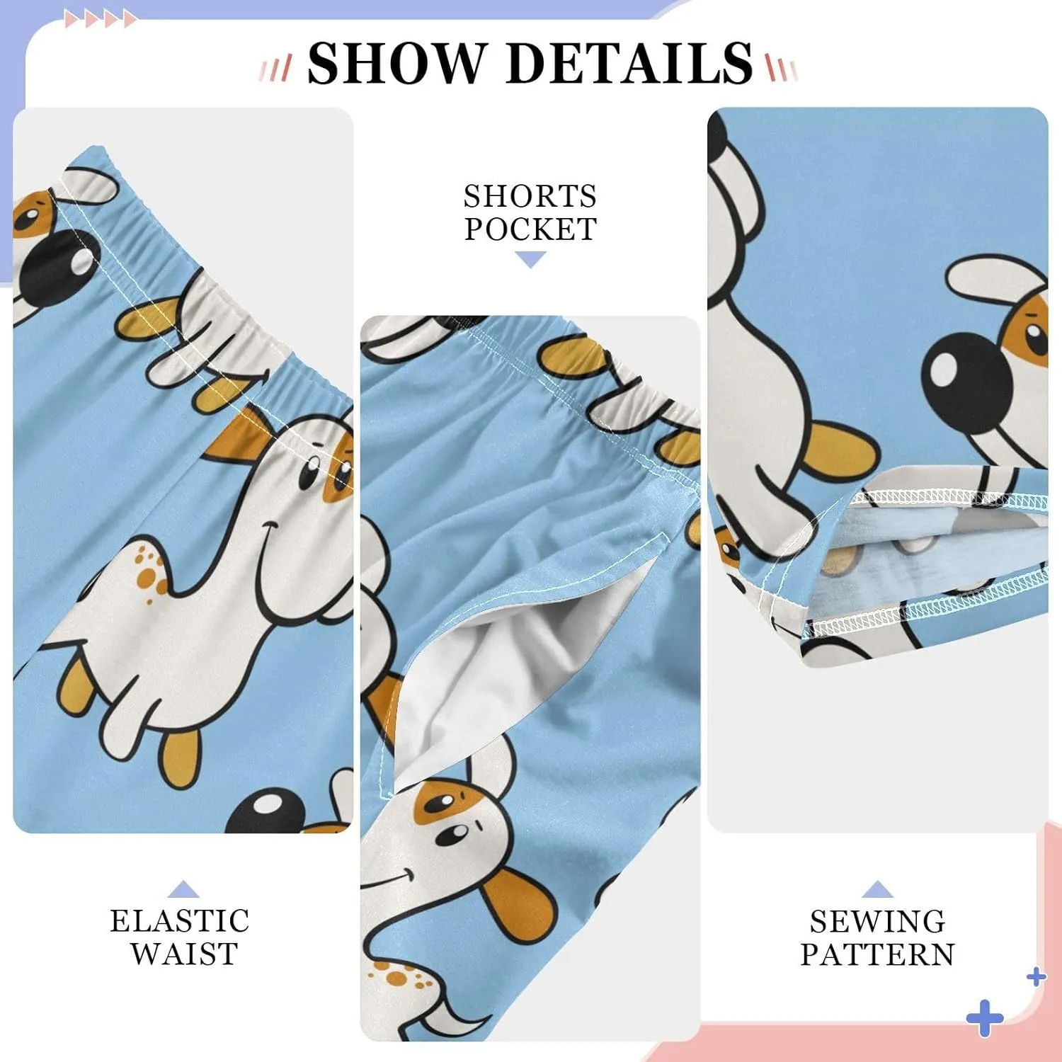 Boys' Pants Funny Dog Stars Blue Long Bottoms Jogger Pants Elastic Waist Trousers with Pockets S-XL