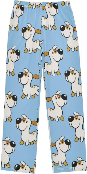 Boys' Pants Funny Dog Stars Blue Long Bottoms Jogger Pants Elastic Waist Trousers with Pockets S-XL