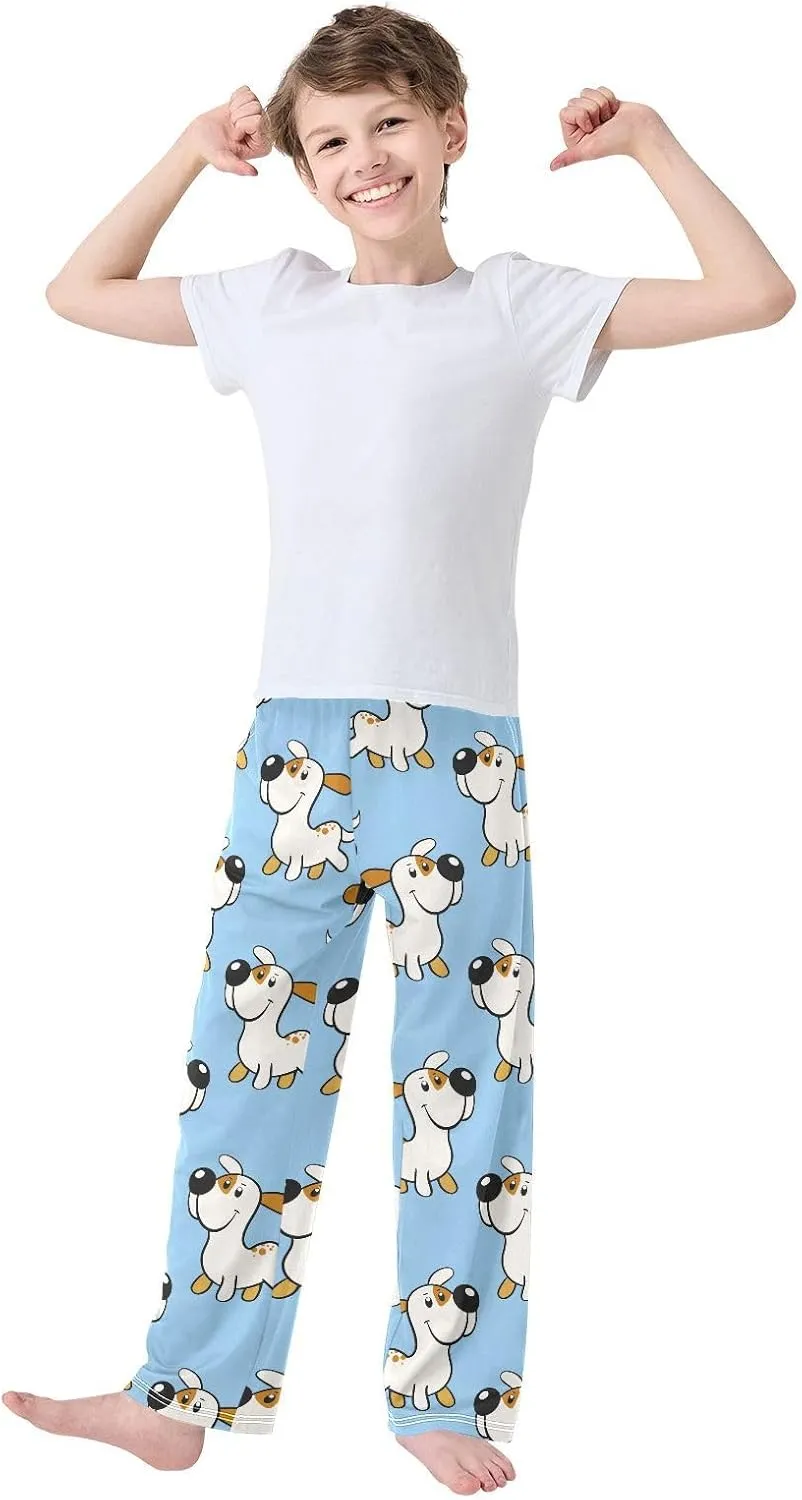 Boys' Pants Funny Dog Stars Blue Long Bottoms Jogger Pants Elastic Waist Trousers with Pockets S-XL