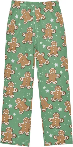 Boys' Pants Star Gingerbread Man Green Long Bottoms Jogger Pants Elastic Waist Trousers with Pockets S-XL