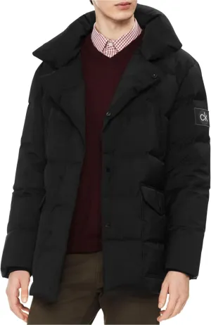 Calvin Klein Mens Down Puffer Jacket, Black, X-Small