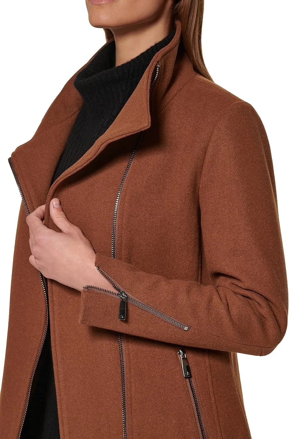 Calvin Klein womens Asymmetrical Wool Jacket