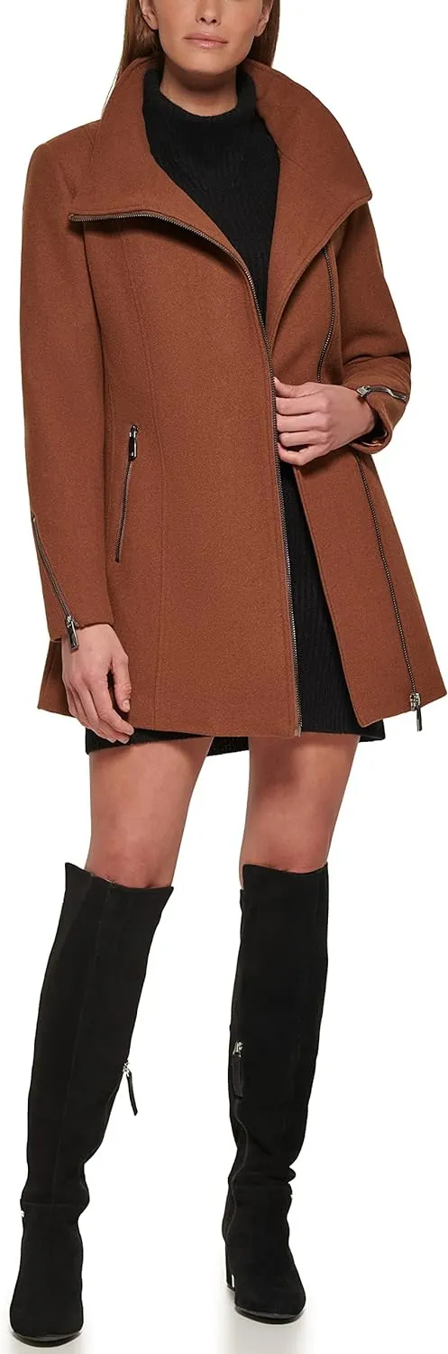 Calvin Klein womens Asymmetrical Wool Jacket