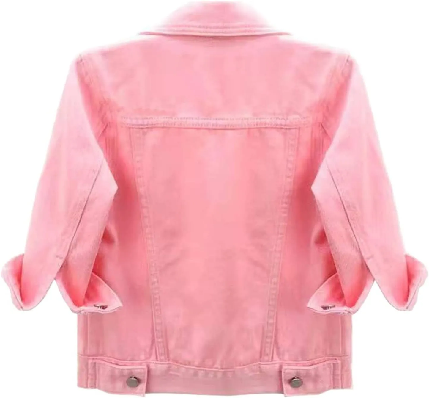 Canbebig Women's Jean Jackets 3/4Sleeve Lapel Denim Jackets Crop Button Down Jean Jackets Trucker Jean Jackets with Pockets