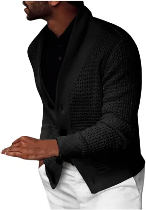 Cardigan Sweaters for Men Eyelet Sweater Lightweight Knit Sweaters Big and Tall Cardigan Casual Button Down Sweaters