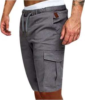 Cargo Shorts for Men Solid Distressed Trunks Basic Workwear Cargo Trunks