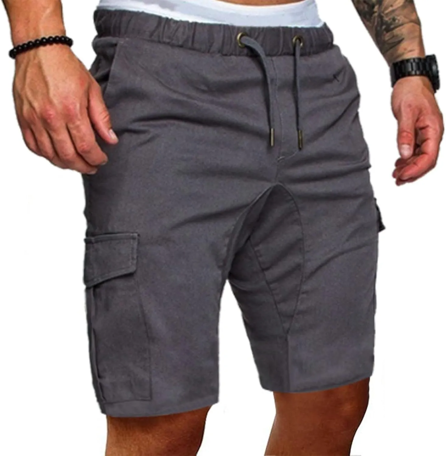 Cargo Shorts for Men Solid Distressed Trunks Basic Workwear Cargo Trunks