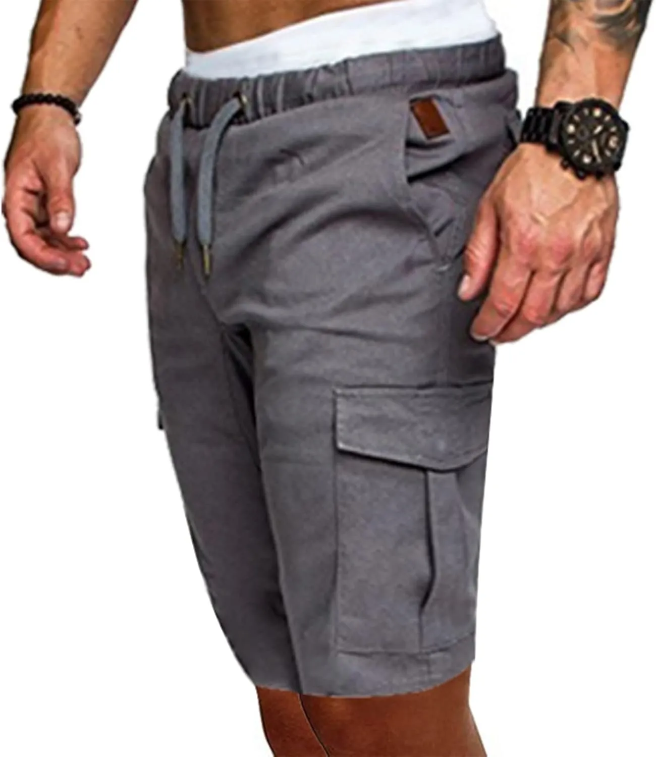 Cargo Shorts for Men Solid Distressed Trunks Basic Workwear Cargo Trunks