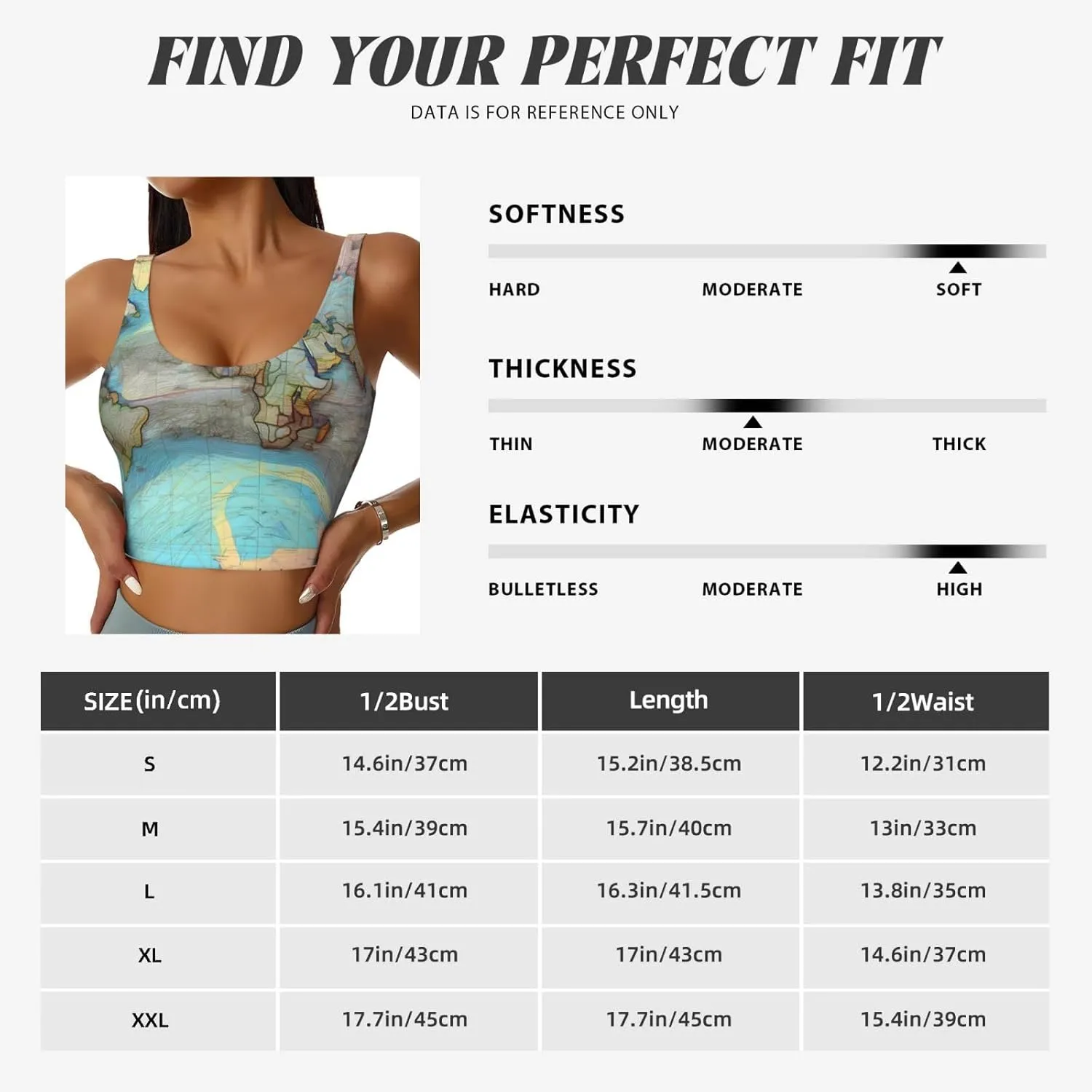 Cartoon World Map Women's Sexy Sports Vest Sleeveless Athletic Gym T-Shirts Vest U-Shaped Back Quick Dry Top