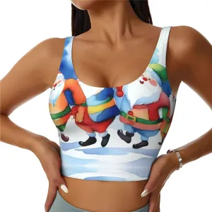 Christmas Costume Gnome Women's Sexy Sports Vest Sleeveless Athletic Gym T-Shirts Vest U-Shaped Back Quick Dry Top
