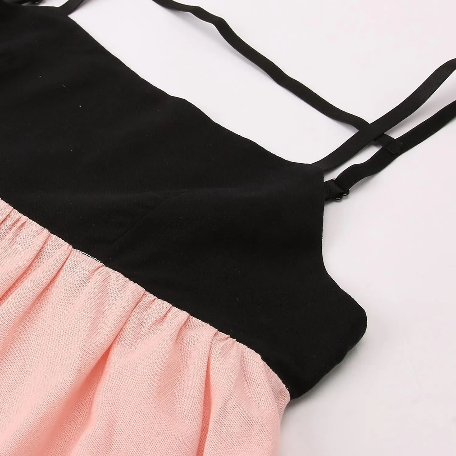 Contrast Dress for Women Spaghetti Straps Backless Maxi Dress Summer Outfits Sleeveless Travel Vacation Long Dresses