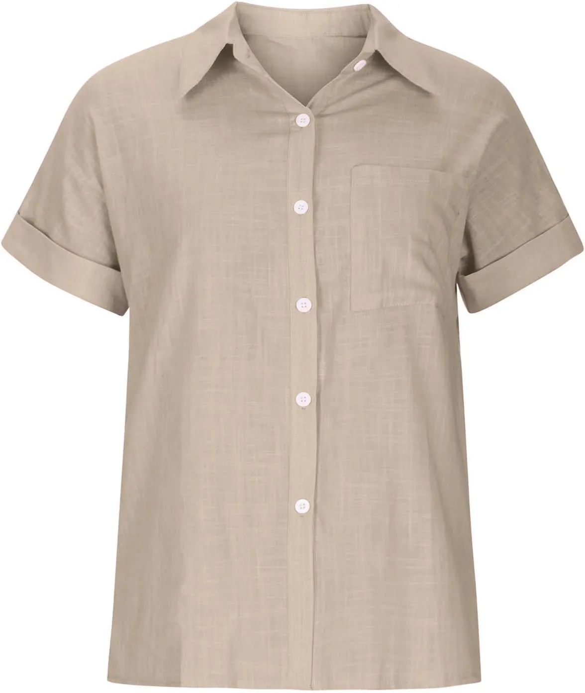 Cotton Linen Button Down Shirts for Women 2024 Trendy Summer Casual Tops Plus Size Collared Business Casual Blouses