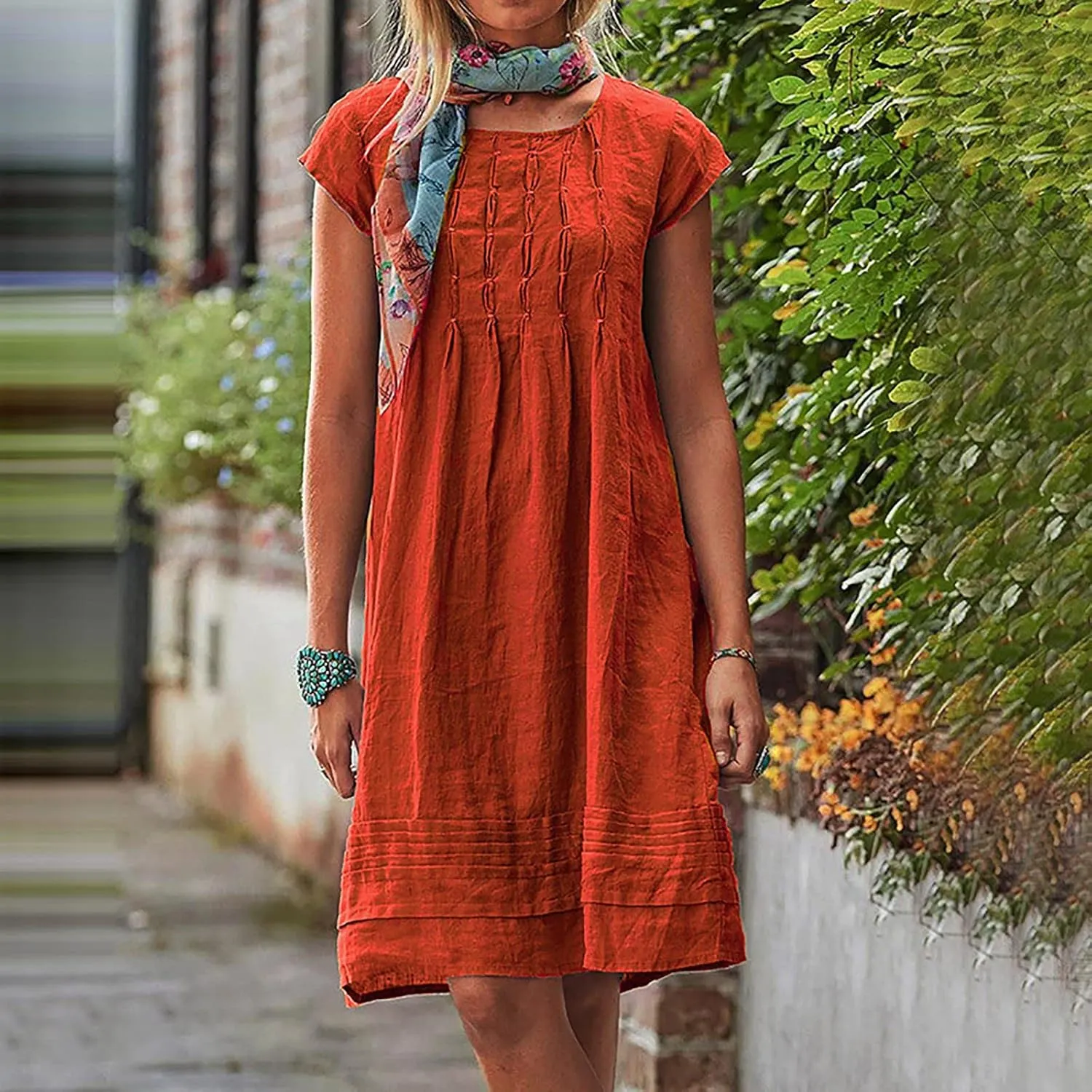 Cotton Linen Summer Midi Dresses for Women 2025 Vacation Cap Sleeve Exotic Boho Beach Maxi Dresses Long Flowy Dresses