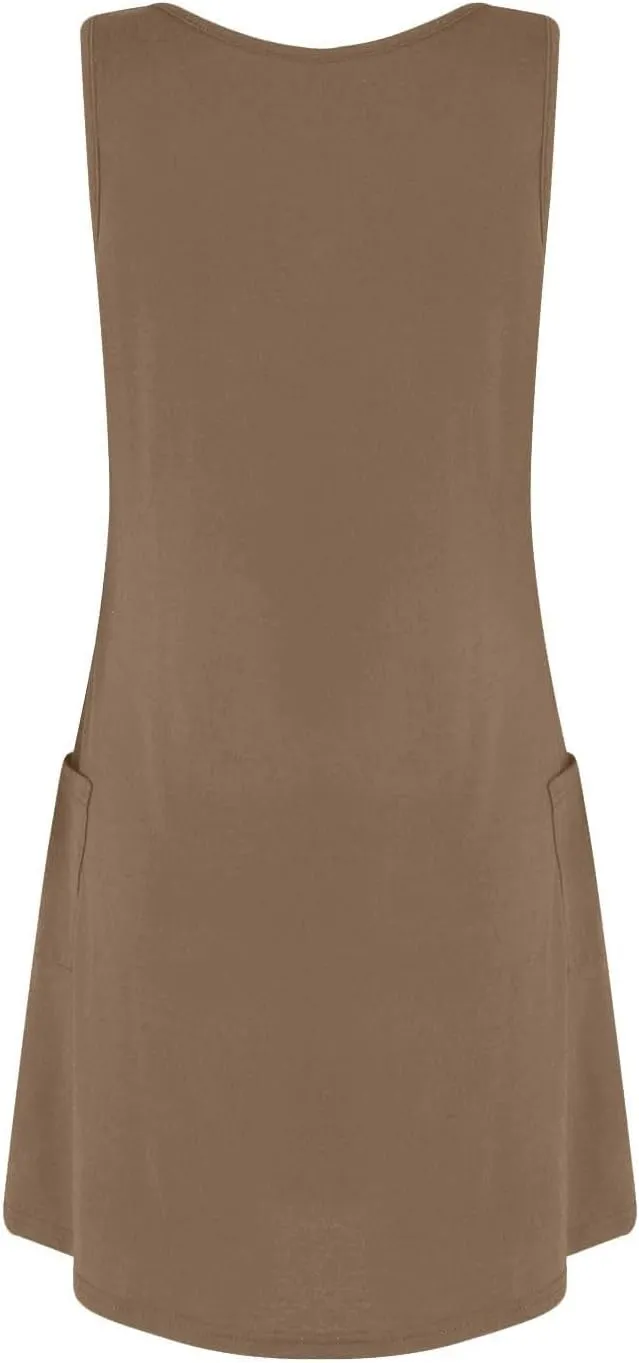 Cowgirl Dress for Women Western Style Sleeveless Denim Jumper Dress with Pockets