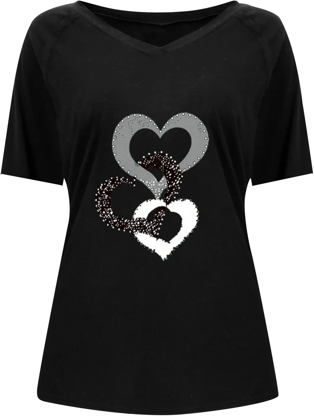 Cute Tops for Women Plus Size Sexy V Neck Blouses Dressy Casual Short Sleeve T Shirts Trendy Basic Oversized Tees