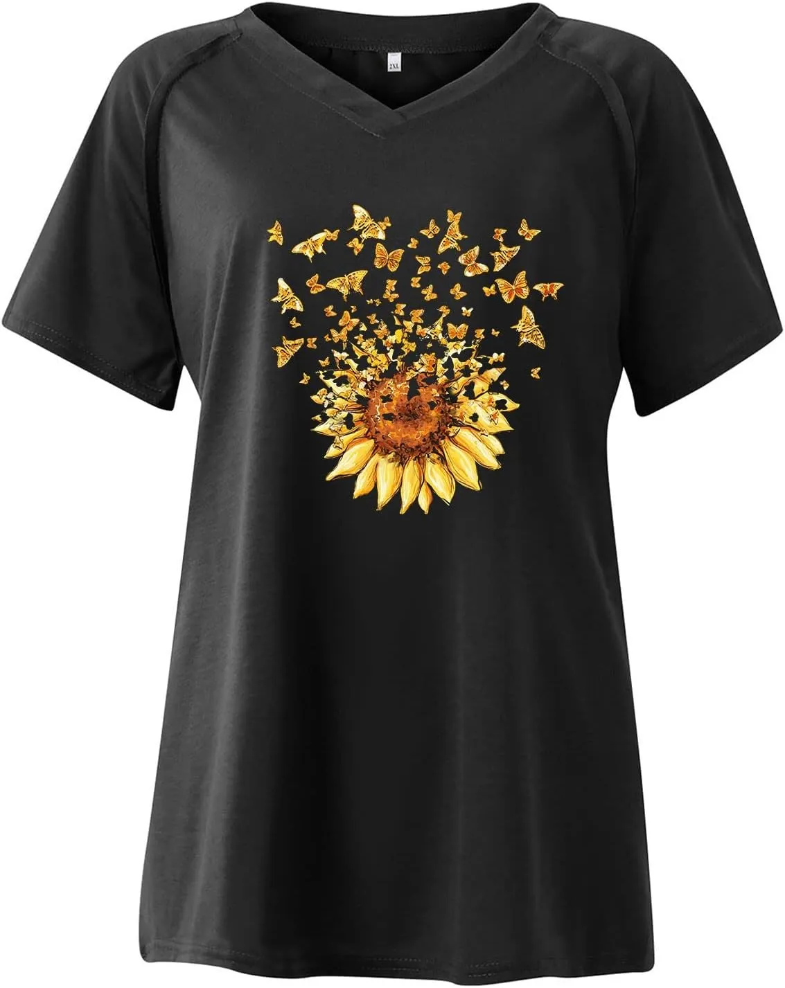Cute Tops for Women Plus Size Sexy V Neck Blouses Dressy Casual Short Sleeve T Shirts Trendy Basic Oversized Tees